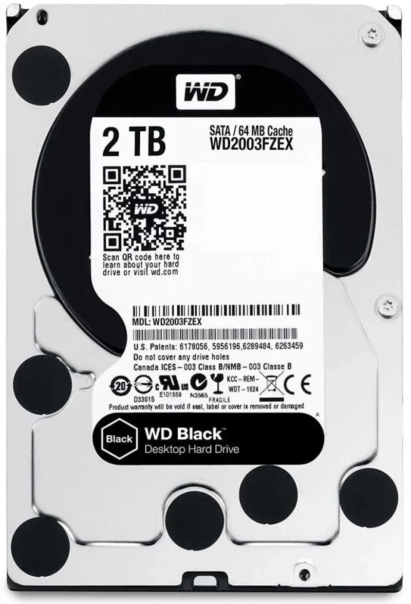 WD2003FZEX-00ZASA0 - Western Digital Black 2TB 7200RPM SATA 6Gb/s 64MB Cache 3.5-inch Hard Drive