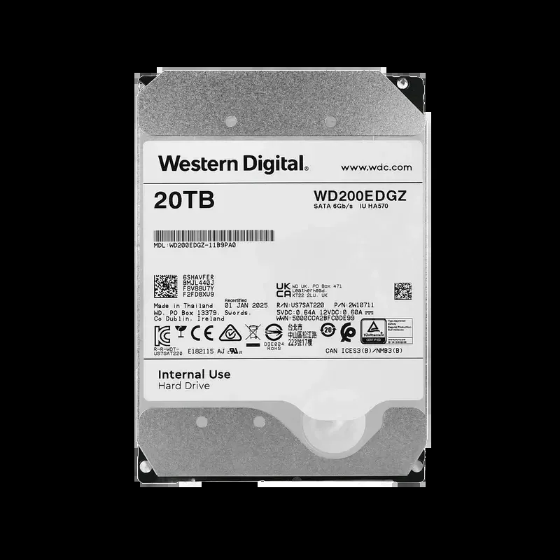 Western WD200EDGZ Western Digital WD200EDGZ 20TB 7200RPM 6Gb/s SATA 3.5-Inch Hard Drive
