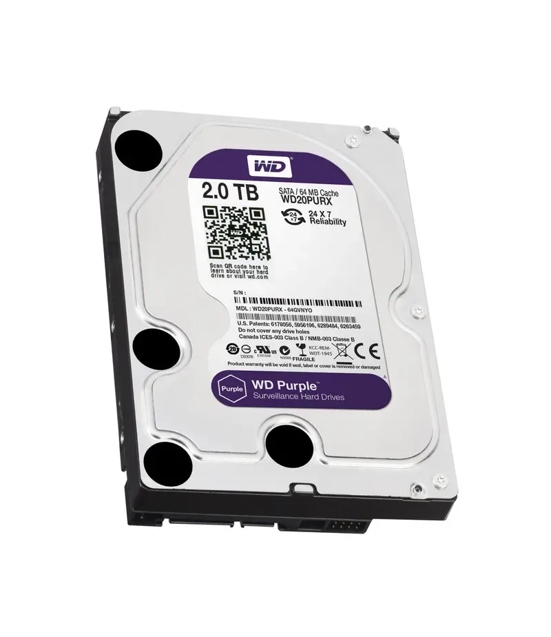 WD20PURX - Western Digital Purple 2TB 5400RPM SATA 6Gb/s 64MB Cache 3.5-inch Surveillance Hard Drive