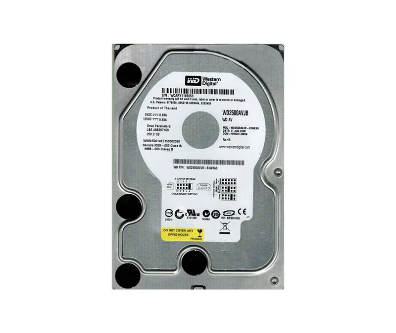 WD2500AVJB - Western Digital AV 250GB 7200RPM ATA-100 8MB Cache 40-Pin 3.5-inch Hard Drive