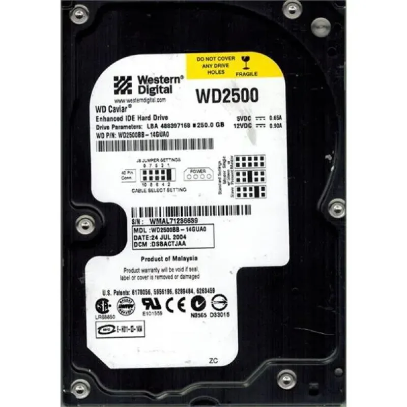 WD2500BB-14GUA0 - Western Digital Caviar 250GB 7200RPM ATA-100 3.5-inch Hard Drive