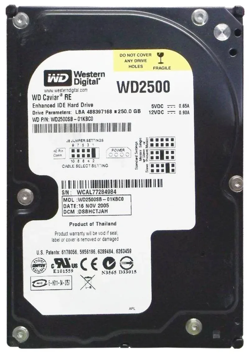 WD2500BB-22DWA0 - Western Digital Caviar 250GB 7200RPM ATA-100 2MB Cache 3.5-inch Hard Drive