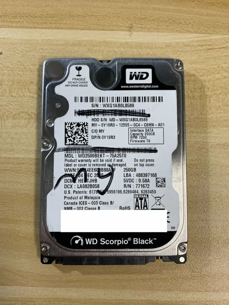 WD2500BEKT-75PVMT0 - Western Digital Scorpio Black 250GB 7200RPM SATA 3Gb/s 16MB Cache 2.5-inch Hard Drive