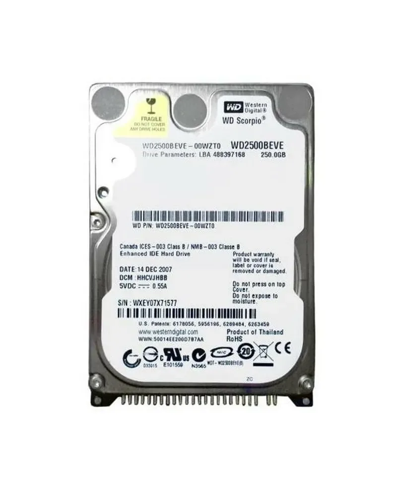 WD2500BEVE - Western Digital Scorpio Blue 250GB 5400RPM ATA-100 8MB Cache 2.5-inch Hard Drive