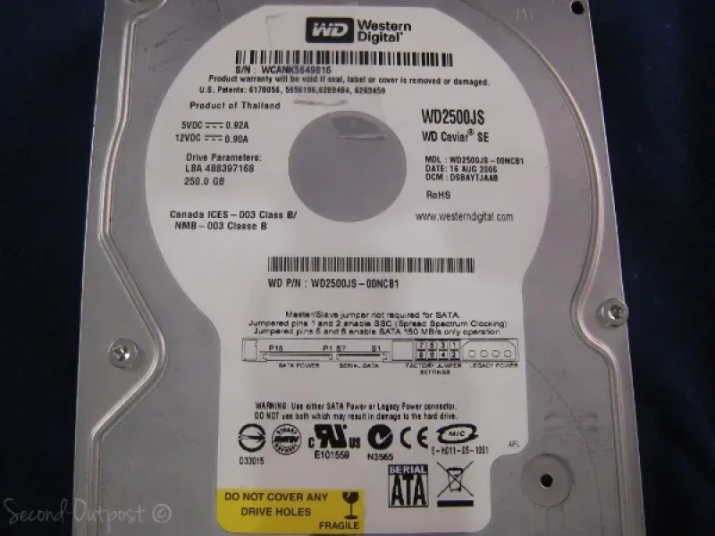 WD2500BPVT-75JJ5T0 - Western Digital 250GB 5400RPM SATA 3Gb/s 8MB Cache 2.5-inch Hard Drive for Latitude E6420