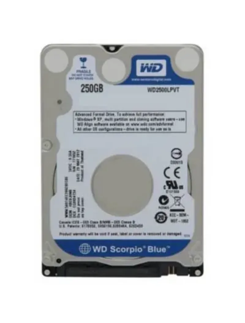 WD2500LPVT - Western Digital Scorpio Blue 250GB 5400RPM SATA 3Gb/s 8MB Cache 2.5-inch Hard Drive