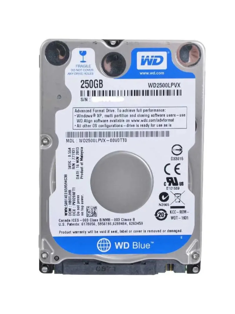 WD2500LPVX - Western Digital Blue 250GB 5400RPM SATA 6Gb/s 8MB Cache 2.5-inch Hard Drive