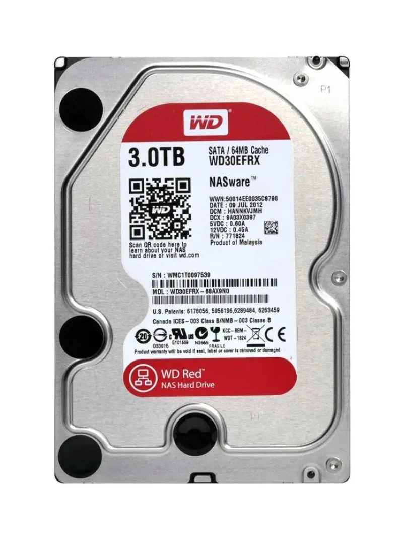 WD30EFRX-68AX9NO - Western Digital Red 3TB 5400RPM SATA 6Gb/s 64MB Cache 3.5-inch Hard Drive