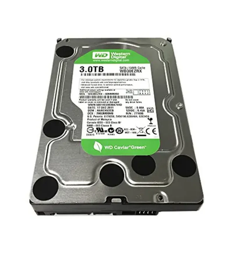 WD30EZRX - Western Digital Green 3TB 5400RPM SATA 6Gb/s 64MB Cache 3.5-inch Hard Drive