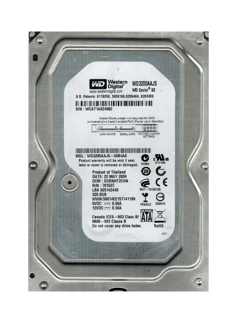 WD3200AAJS-57B4A0 - Western Digital Caviar Blue 320GB 7200RPM SATA 3Gb/s 8MB Cache 3.5-inch Hard Drive
