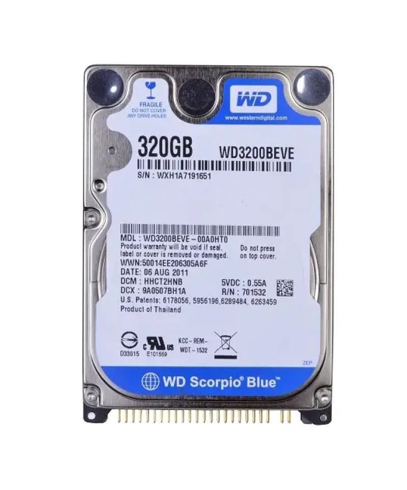 WD3200BEVE - Western Digital Scorpio Blue 320GB 5400RPM ATA-100 8MB Cache 2.5-inch Hard Drive