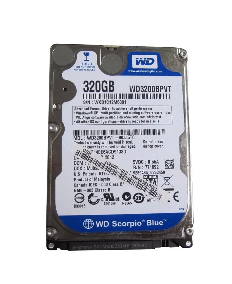 WD3200BEVS - Western Digital Scorpio Blue 320GB 5400RPM SATA 3Gb/s 8MB Cache 2.5-inch Hard Drive