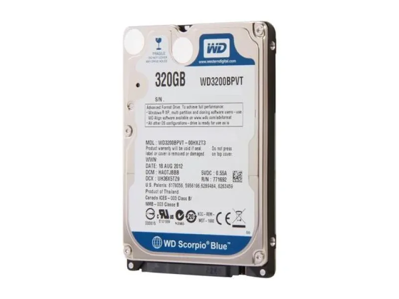 WD3200BEVT-75ZCT1 - Western Digital Scorpio Blue 320GB 5400RPM SATA 3Gb/s 8MB Cache 2.5-inch Hard Drive