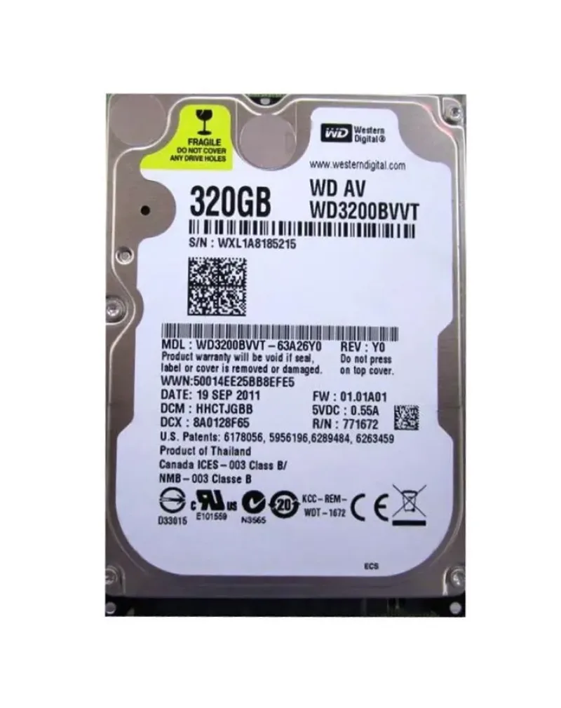 WD3200BVVT - Western Digital AV 320GB 5400RPM SATA 3Gb/s 8MB Cache 2.5-inch Hard Drive