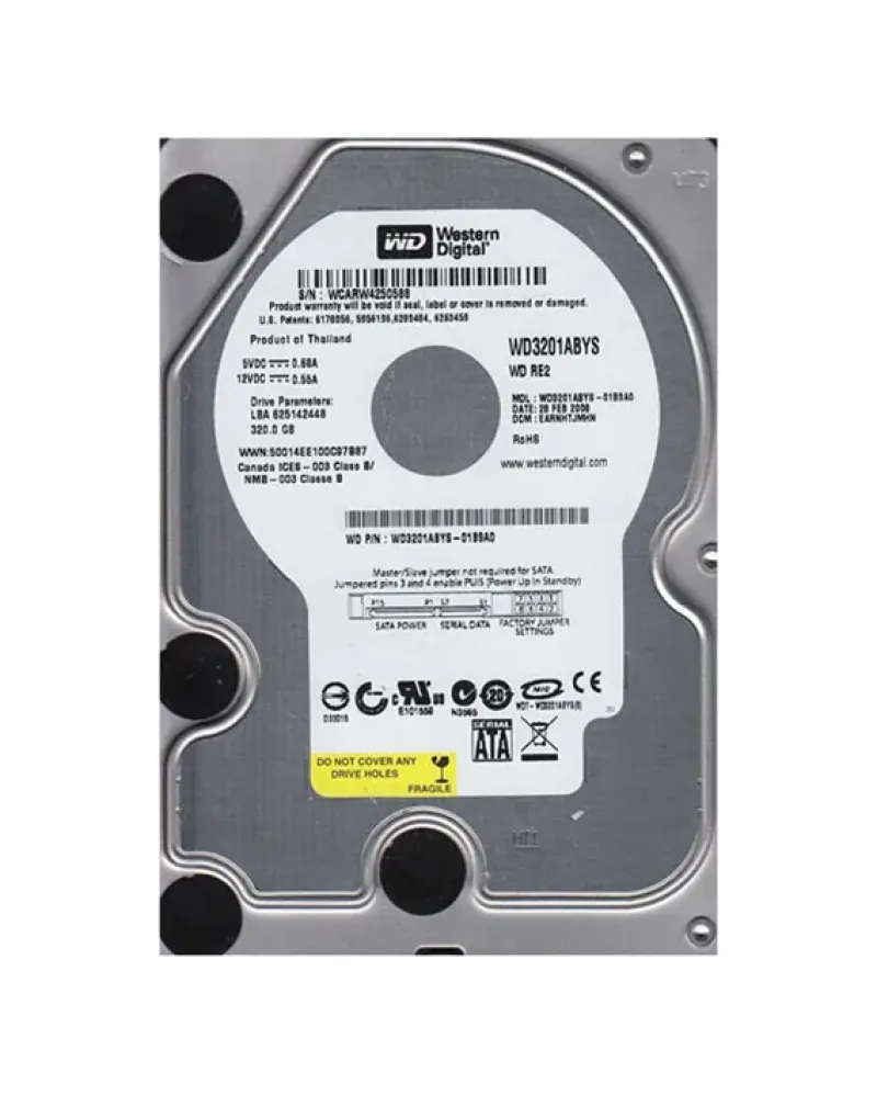 WD3201ABYS - Western Digital RE2 320GB 7200RPM SATA 3Gb/s 16MB Cache 7-Pin 3.5-inch Hard Drive