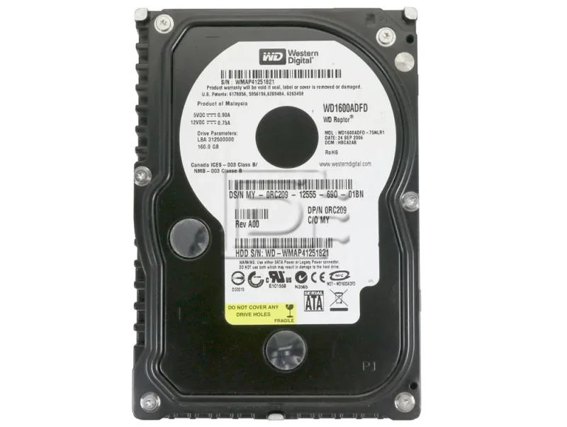 WD360GD-00FNAO - Western Digital Raptor 36GB 10000RPM SATA 1.5Gb/s 8MB Cache 3.5-inch Hard Drive