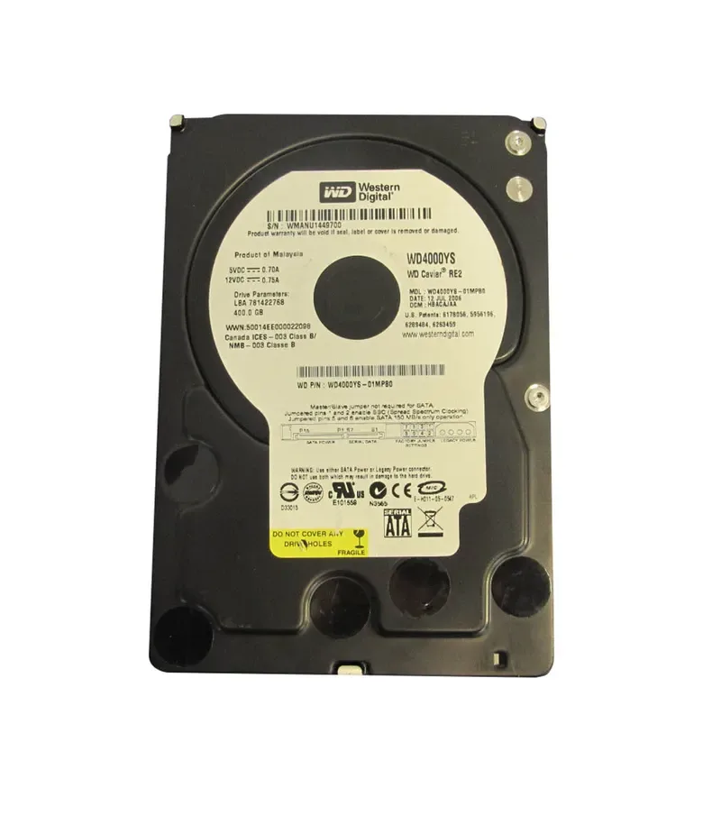 WD4000YS - Western Digital RE2 400GB 7200RPM SATA 3Gb/s 16MB Cache 3.5-inch Hard Drive