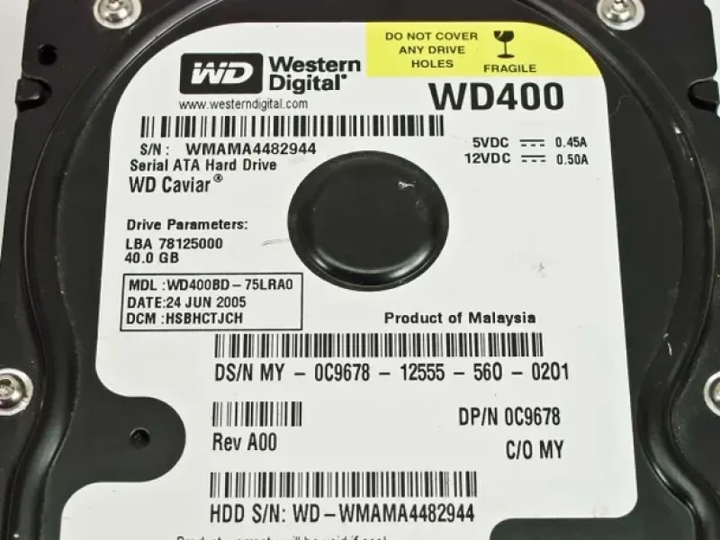 WD400ABJS-23TEA0 - Western Digital 40GB 7200RPM SATA 3Gb/s 8MB Cache 3.5-inch Hard Drive