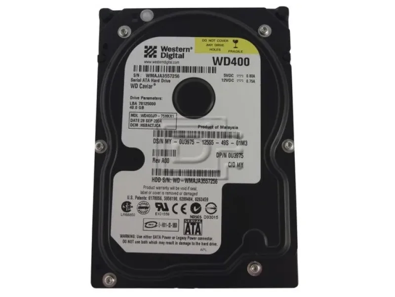 WD400BD-22LRA0 - Western Digital Caviar 40GB 7200RPM SATA 1.5Gb/s 2MB Cache 3.5-inch Hard Drive