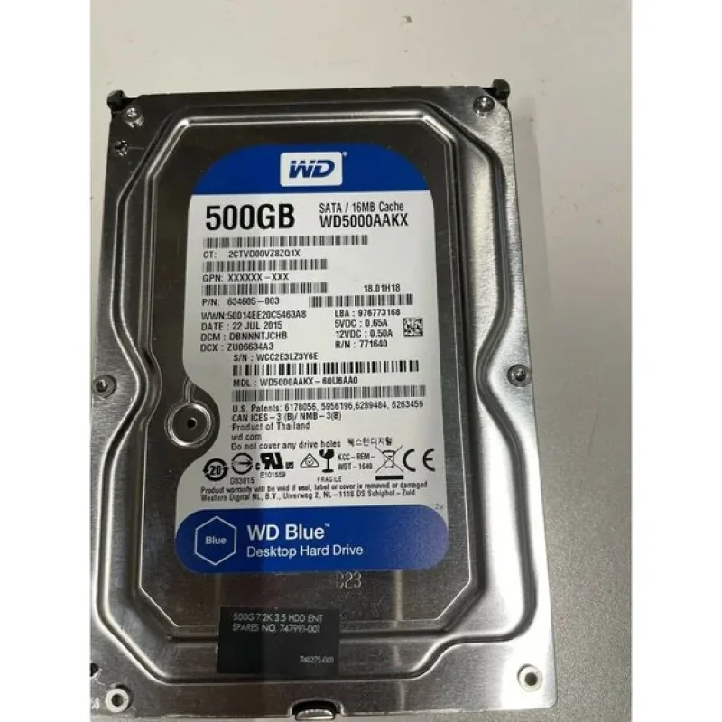 WD5000AAKS-08WWPA0 - Western Digital Caviar Blue 500GB 7200RPM SATA 3Gb/s 16MB Cache 3.5-inch Hard Drive