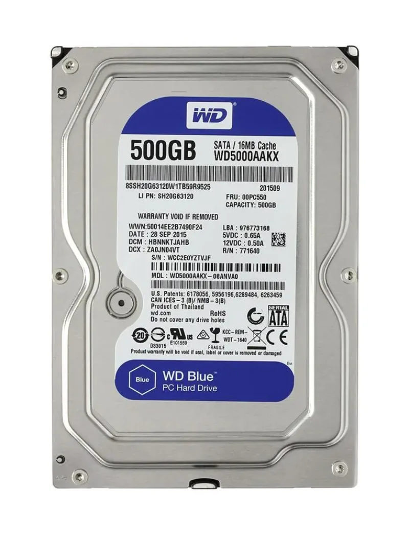 WD5000AAKX-08ANVA0 - Western Digital Caviar Blue 500GB 7200RPM SATA 6Gb/s 16MB Cache 3.5-inch Hard Drive