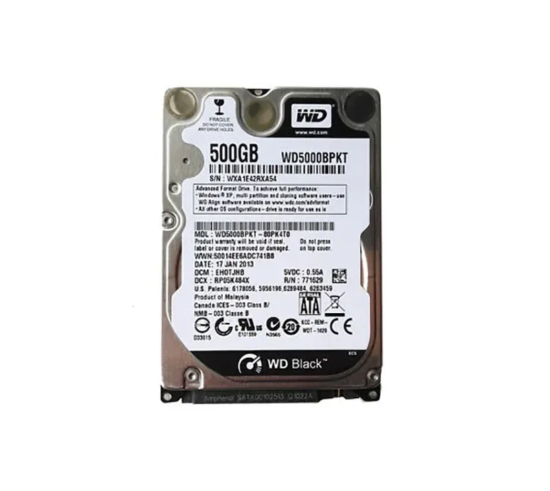 WD5000BPKT - Western Digital Scorpio Black 500GB 7200RPM SATA 3Gb/s 16MB Cache 2.5-inch Hard Drive
