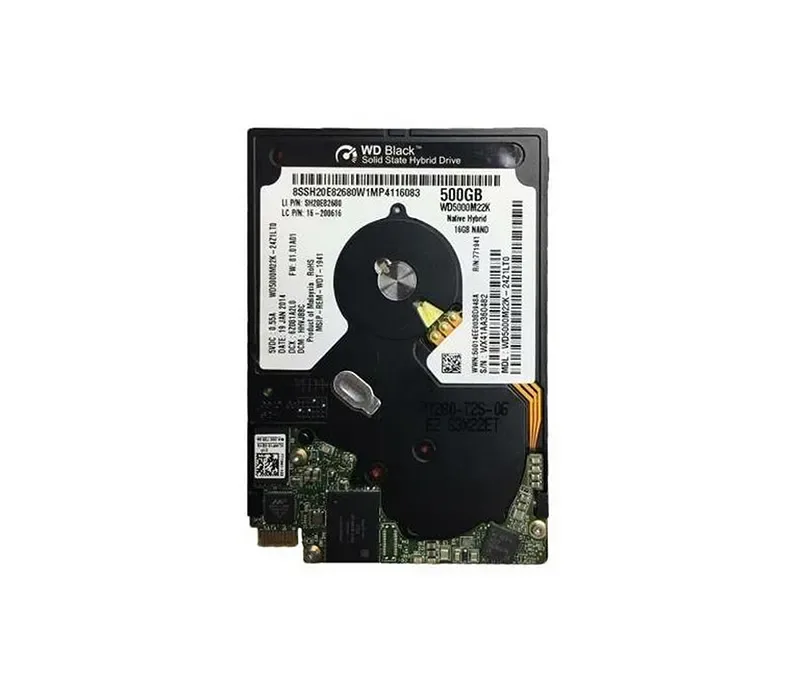 WD5000M22K - Western Digital Black UltraSlim 500GB 5400RPM SATA 6Gb/s 16MB Cache 16GB NAND Solid State Drive 2.5-inch Hybrid Hard Drive for Tablet