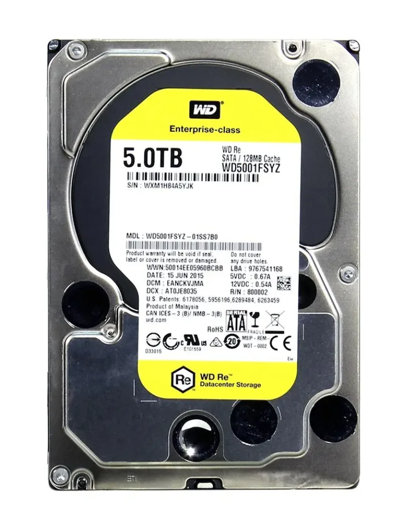 WD5001FSYZ-01SS7B0 - Western Digital Re 5TB 7200RPM SATA 6Gb/s 3.5-inch Hard Drive