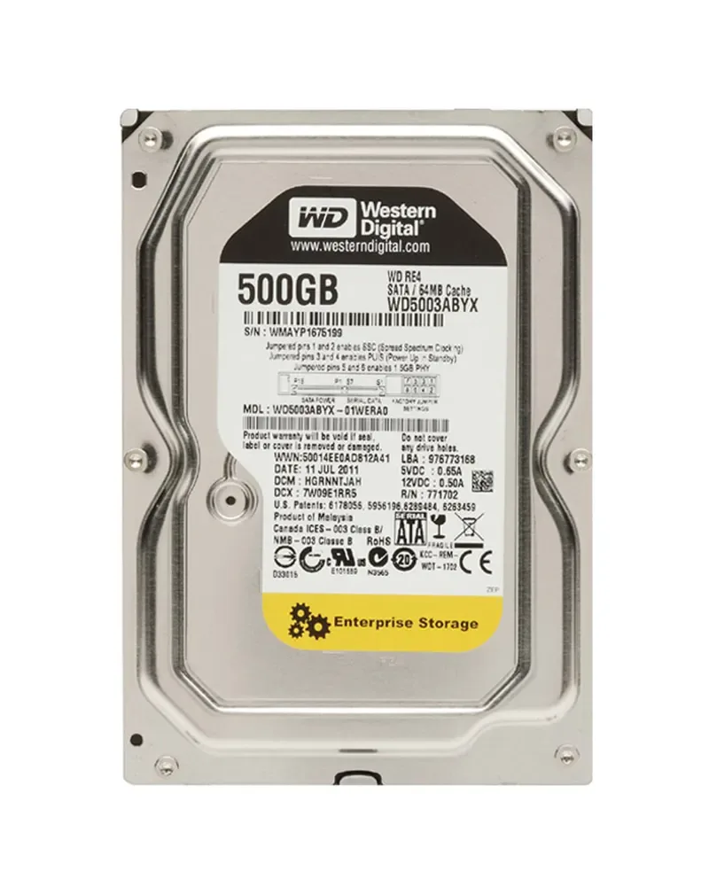 WD5003ABYX - Western Digital RE4 500GB 7200RPM SATA 3Gb/s 64MB Cache 3.5-inch Enterprise Hard Drive