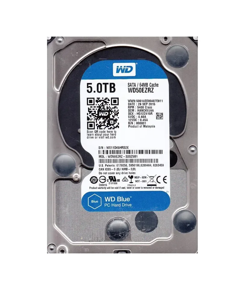 WD50EZRZ - Western Digital Blue 5TB 5400RPM SATA 6Gb/s 64MB Cache 3.5-inch Hard Drive