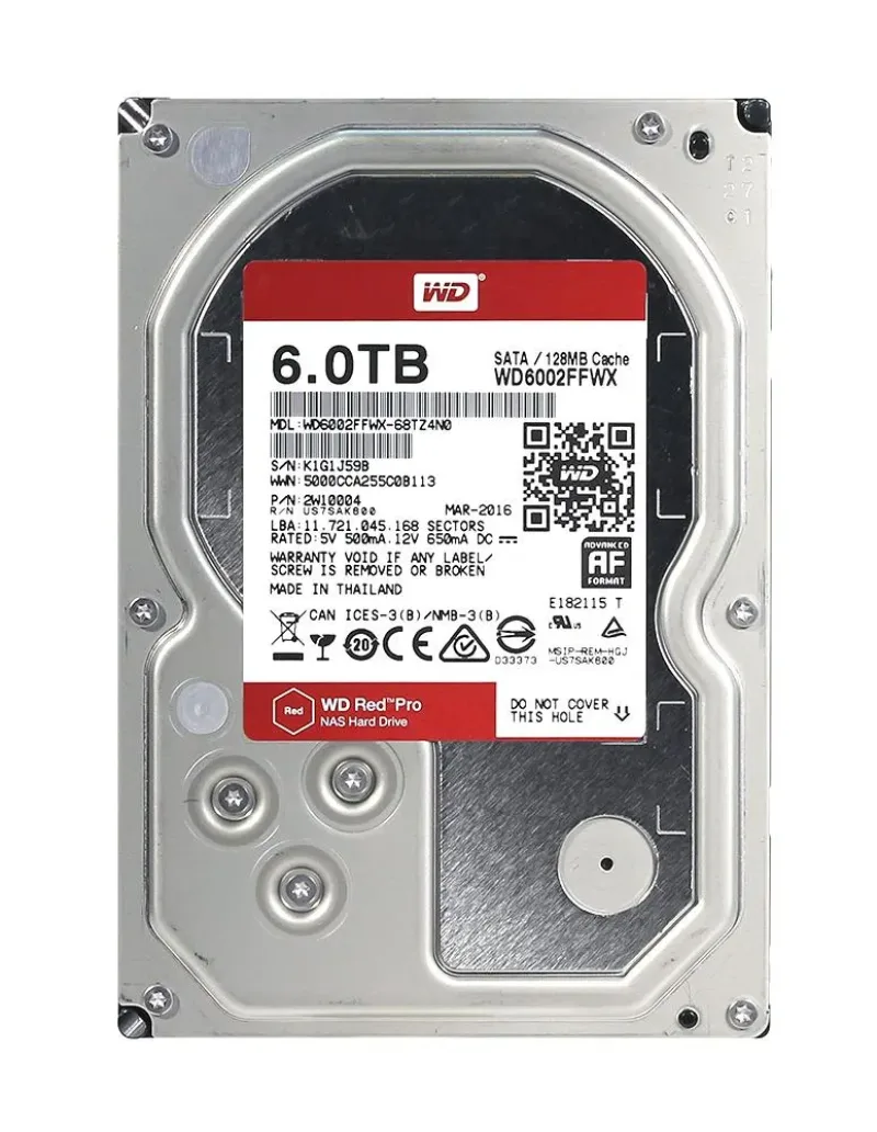 WD6002FFWX-68TZ4N0 - Western Digital 6TB 7200RPM SATA 6Gb/s 3.5-inch Hard Drive