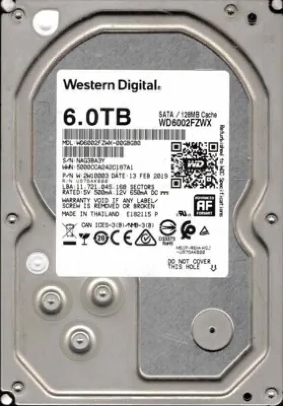 Western WD6002FZWX-00GBGB0 Western Digital WD6002FZWX-00GBGB0 Black 6TB 7200RPM SATA 6Gb/s 128MB Cache (RoHS) 3.5-Inch Hard Drive. In Stock