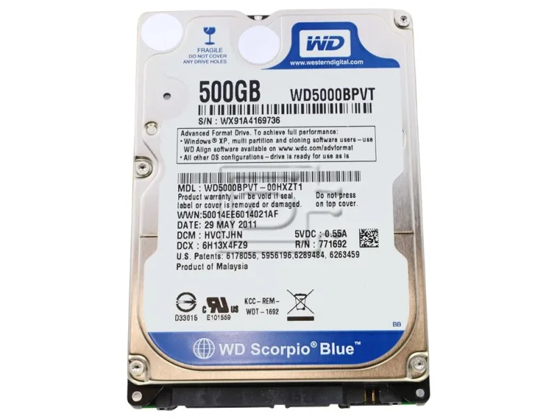 WD600VE-75HCT0 - Western Digital Scorpio Blue 60GB 5400RPM ATA-100 8MB Cache 2.5-inch Hard Drive