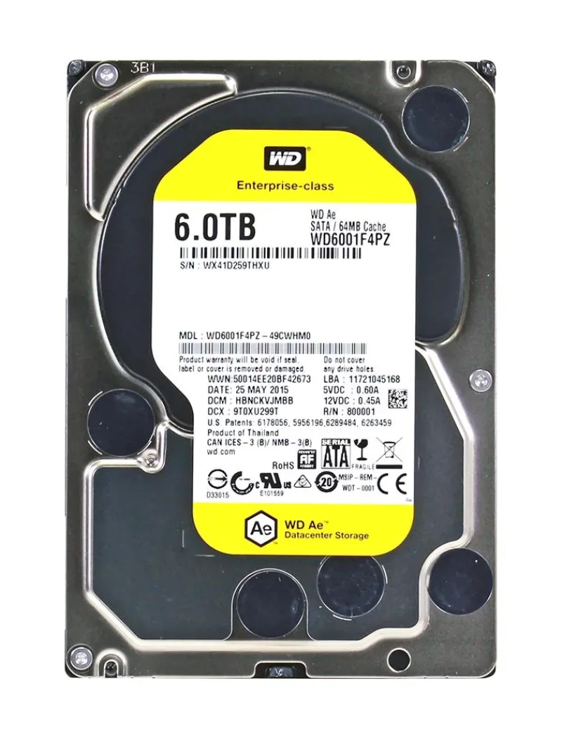WD600VF4PZ - Western Digital Ae 6TB 5760RPM SATA 6Gb/s 64MB Cache 3.5-inch Hard Drive