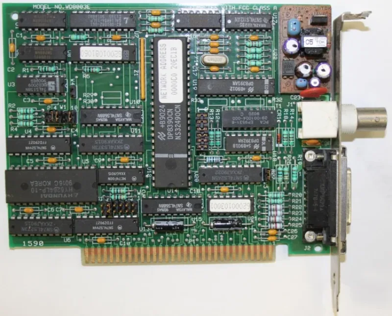 Western WD8003E Western Digital WD8003E 8-Bit ISA Ethernet COAX AUI Network Card. In Stock