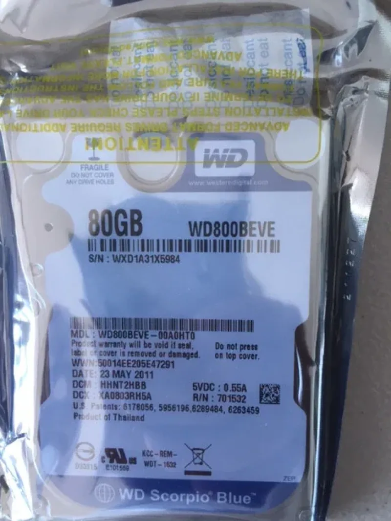 WD800BEAS - Western Digital Scorpio Blue 80GB 5400RPM SATA 1.5Gb/s 2MB Cache 2.5-inch Hard Drive