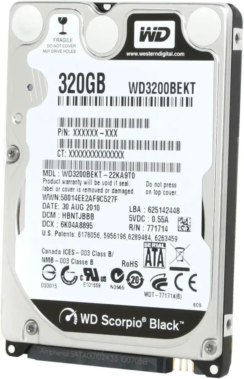 WD800BEKT-00F3T0 - Western Digital Scorpio Black 80GB 7200RPM SATA 3Gb/s 16MB Cache 2.5-inch Hard Drive