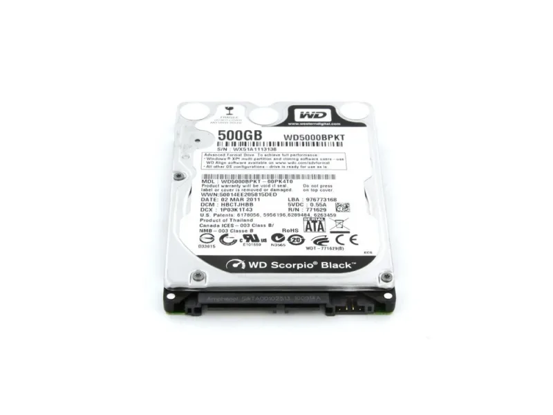WD800BJKT-75F4T0 - Western Digital Scorpio Black 80GB 7200RPM SATA 3Gb/s 16MB Cache 2.5-inch Hard Drive