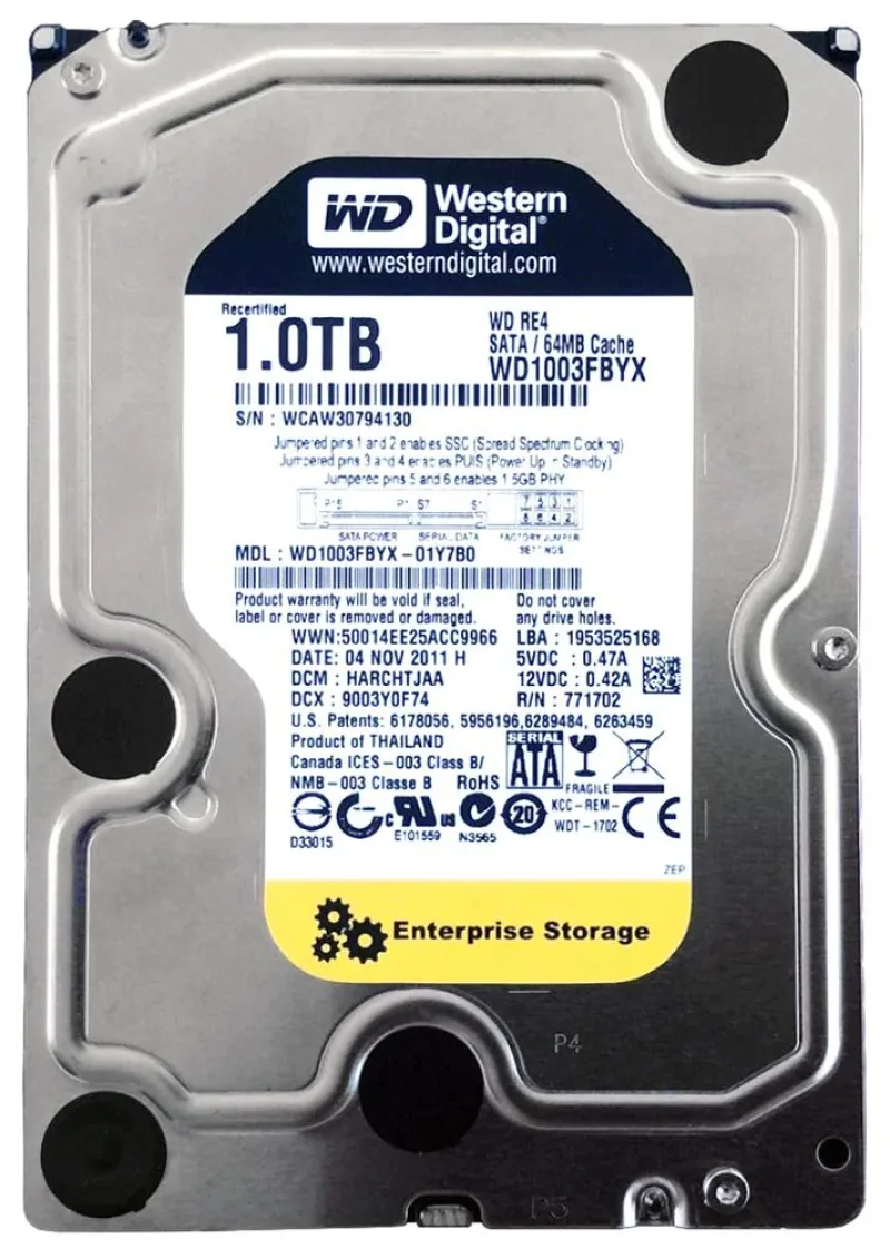 WDBNSW0040HNC-WESN - Western Digital RE4 4TB 7200RPM SATA 3Gb/s 64MB Cache 3.5-inch Hard Drive