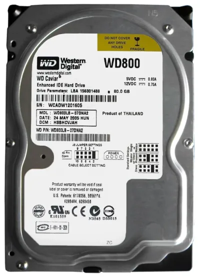 WDCHDD80 - Western Digital Caviar 80GB 7200RPM ATA-100 2MB Cache 3.5-inch Hard Drive
