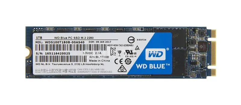 WDS100T1B0B - Western Digital Blue Triple-Level Cell 1TB SATA 6Gb/s M.2 2280 Solid State Drive