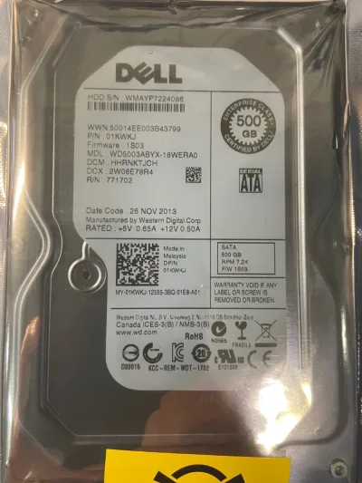 WJ041 - Dell 100GB 7200RPMHard Drive
