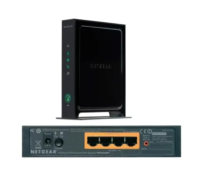 WN2000RPT-100GRS - Netgear WN2000RPT Wireless Range Extender 54Mbps IEEE 802.11n (draft) 4 x 10/100Base-TX Network -