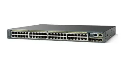 WS-C2960S-48TD-L - Cisco Catalyst 2960S-48TD-L 48-Port 48 x 10/100/1000 + 2 x 10 Gigabit SFP+ PoE Manageable Layer2 1U Rack-mountable Stackable Switch