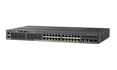 WS-C2960X-24PSQ-L - Cisco Catalyst 2960-X Series PoE 24 x Ports 10/100/1000Base-T + 4 x Gigabit SFP Layer 2 Managed 1U Rack-Mountable Gigabit Ethernet Network Switch
