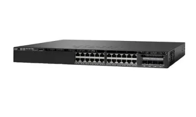 WS-C3650-24PD-S - Cisco Catalyst PoE 3650 24 x Ports 10/100/1000Base-T + 4 x SFP Layer 3 Managed Stackable 1U Rack-Mountable Gigabit Ethernet Network Switch