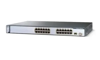 WS-C3750-24FS-S - Cisco Catalyst 3750 24 x Ports 10/100base-TX + 2 x SFP Layer 3 Managed Fast Ethernet Network Switch
