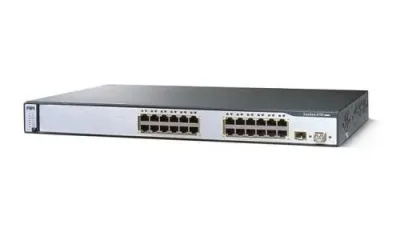 WS-C3750-24PS-E - Cisco Catalyst 3750 24-Ports 10/100BaseFX + 2 x SFP Layer 2 Managed Fast Ethernet Neywork Switch