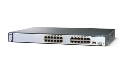 WS-C3750-24TS-E - Cisco Catalyst 3750 24-Ports 10/100BaseFX + 2 x SFP Layer 2 Managed Fast Ethernet Neywork Switch