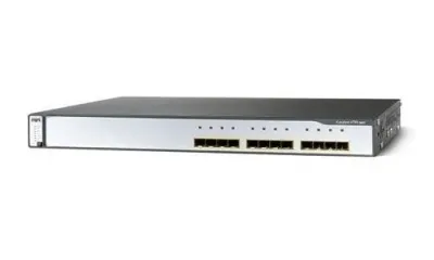 WS-C3750G-12S-E - Cisco Catalyst 3750 12-Port Gigabit SFP 10/100/1000Base-T Layer 3 Stackable Managed 1U Rack Mountable Gigabit Ethernet Network Switch